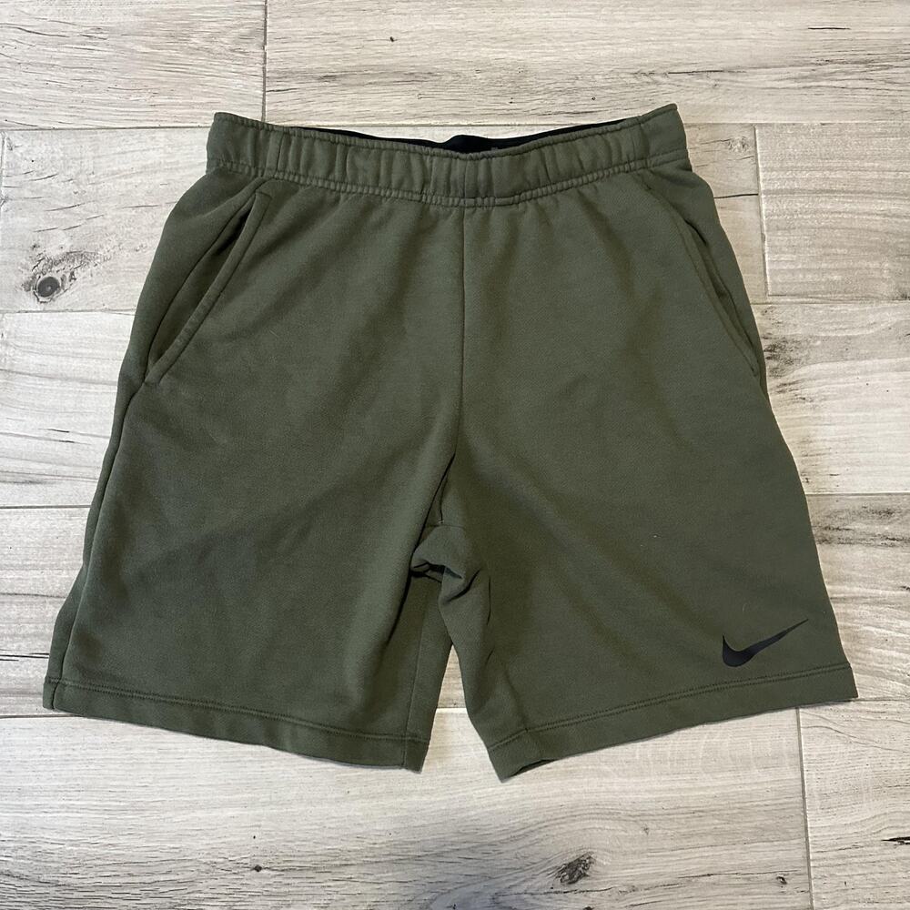 Nike Dri-FIT Fleece Shorts Mens Small Green CJ4332-325 Gym Training Pockets